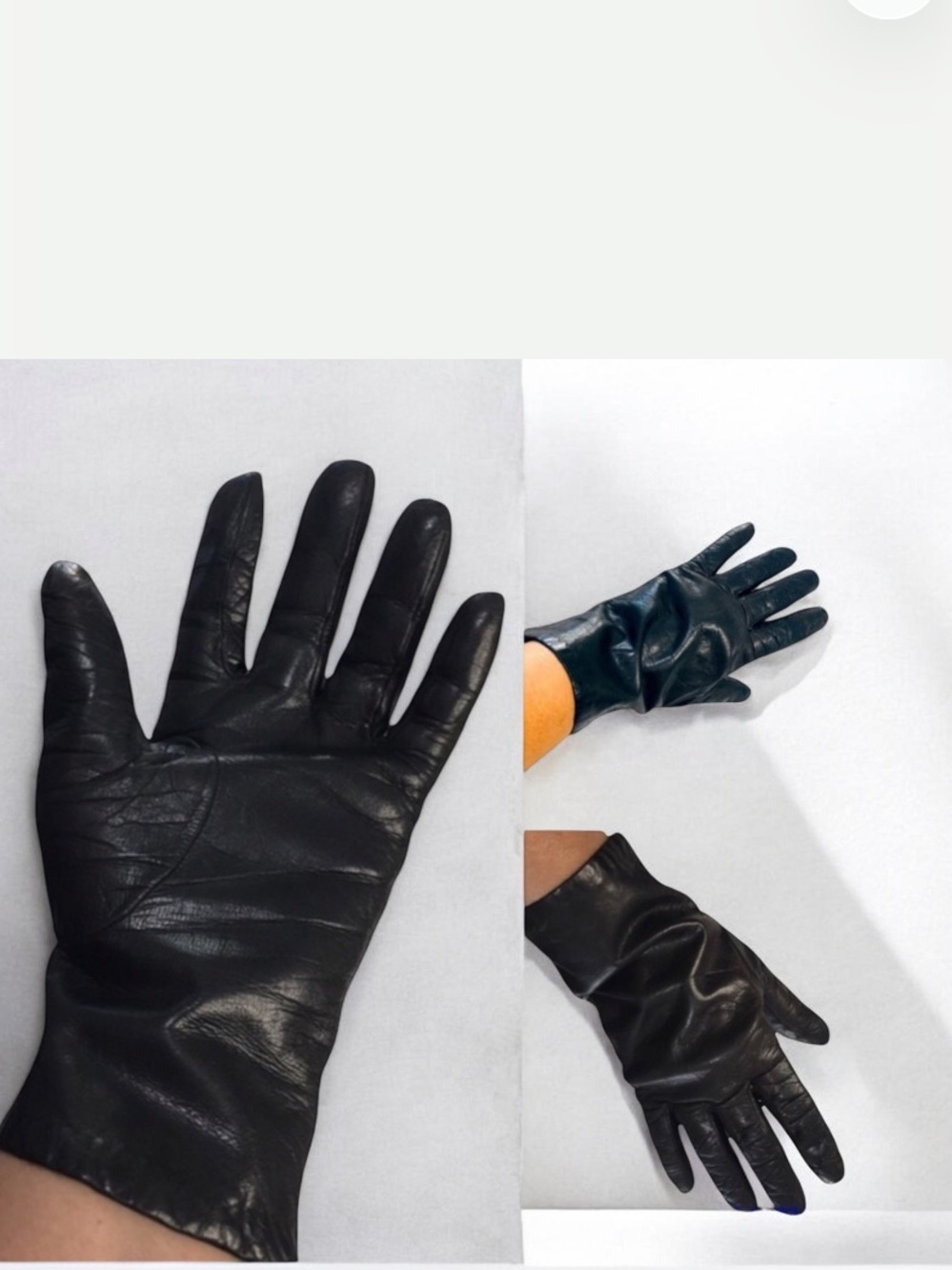 HOLT Renfrew Cashmere Black Leather Gloves Size 7